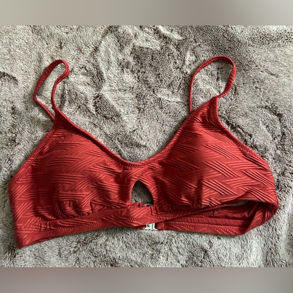 NWT CUPSHE Burnt Red and Floral high waisted swimsuit - Picture 4 of 7